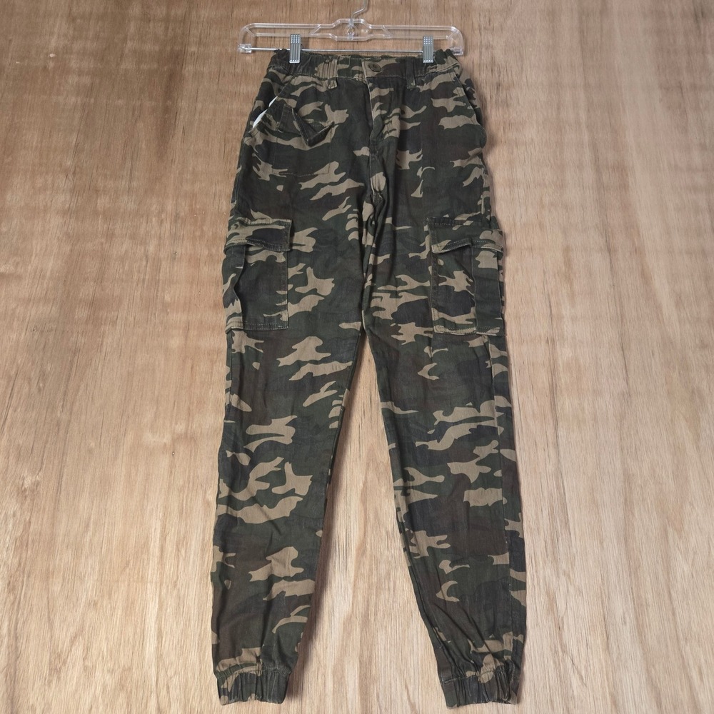 Camo Cargo Joggers Green Camouflage XS Pants Streetwear Hip Hop Dancer Urban
